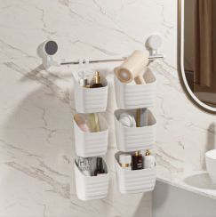 Wall Mounted Eco Friendly PP Organizer with Modern Style for Cosmetics Toiletries Set