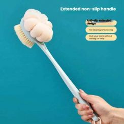 Long Handle Bath Brush with Hand Design PP Material Shower Sponge