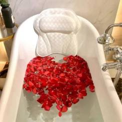 Eco friendly Modern 4D Gray & White Butterfly Design Bathtub Pillow with Suction Cup Neck and Head Support