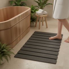 Foldable Fast Drying Non Slip Absorbent Rollable Stone Diatomite Earth Bath Mat