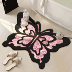 Super Absorbent Butterfly Bath Mat