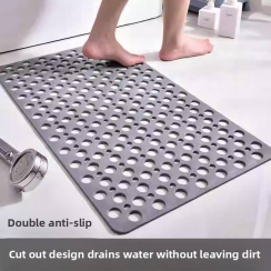 Eco Friendly Non Slip PVC Shower Mat with Strong TPE Suction Cups